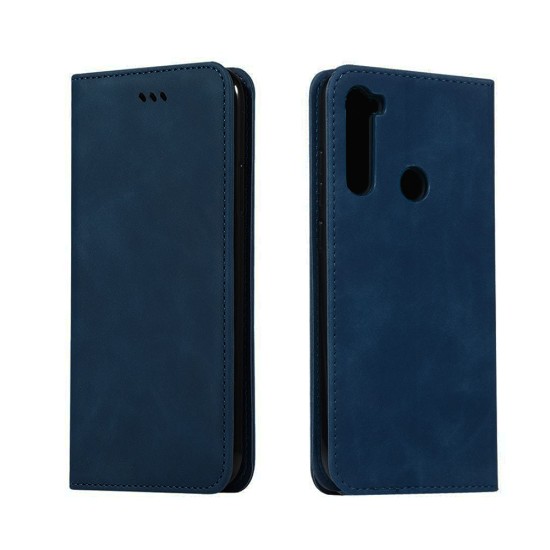 Capa de Couro com Bolso Interno para Xiaomi Redmi Note 8/8t Azul